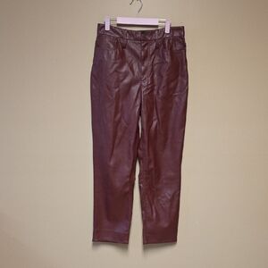Madewell Women's Deep Red Fqux Leather Pants